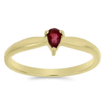 BUY 925 SILVER GOLD PALTED WITH GLASS FILLED RUBY GEMSTONE RING
